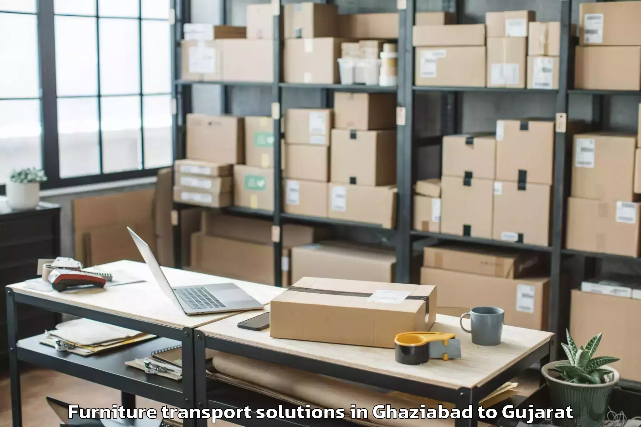 Top Ghaziabad to Balasinor Furniture Transport Solutions Available